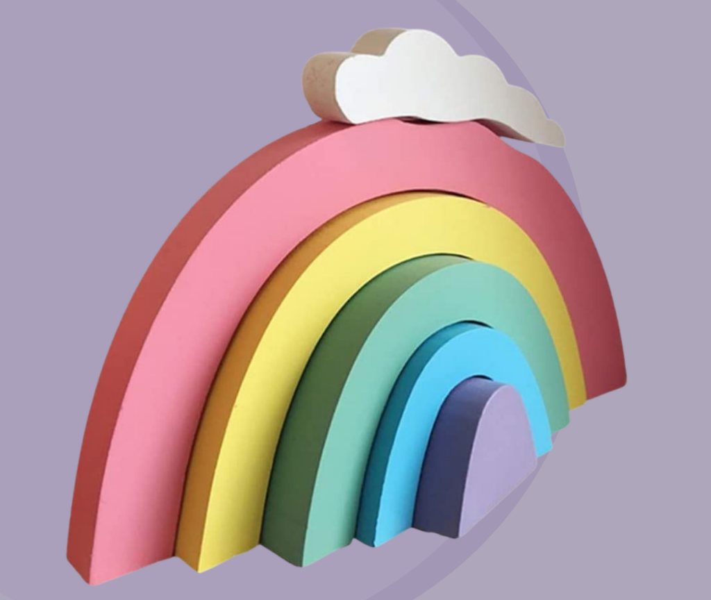 Rainbow Cloud Building Block Game for Educational Learning - The Woman ...